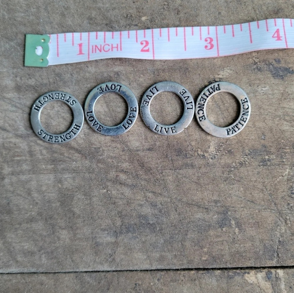 Four Silver Circle  Charms - Picture 4 of 4
